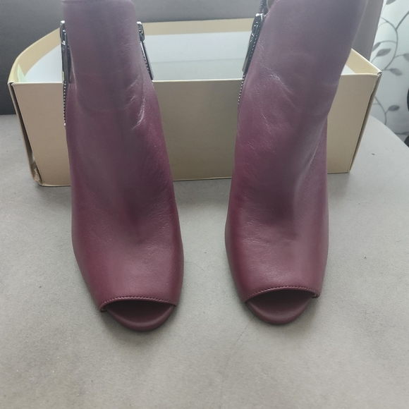 MICHAEL Michael Kors Shoes - Michael Kors Alane Open Toe Bootie Dark Berry Size 9.5